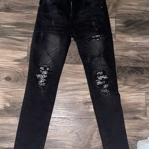 Hessentials black ripped Bandana jeans size 32